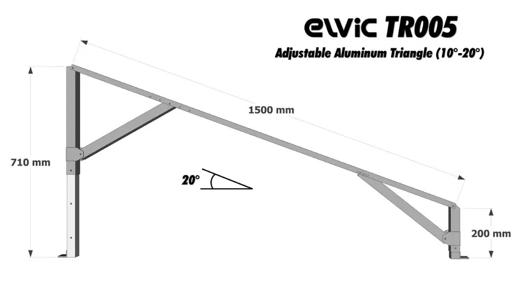 [ElvicTRI-05] Elvic Adjustable Aluminum Triangle (10°-20°)